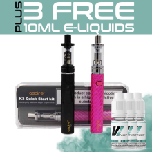 ASPIRE K3 KIT PLUS 3 FREE V1-10ml e-liquid