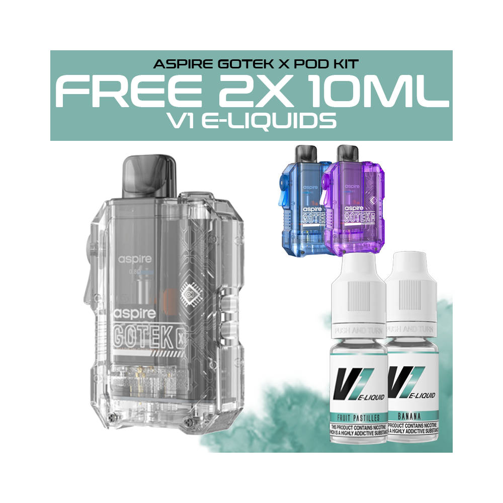 Aspire GOTEK X Pod Kit | PLUS 2 FREE V1-10ml e-liquid